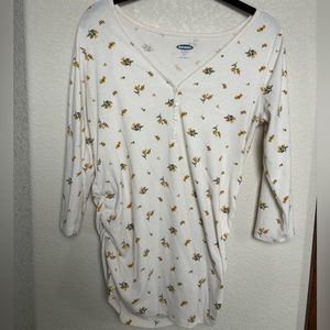 Old Navy Floral Maternity Henley